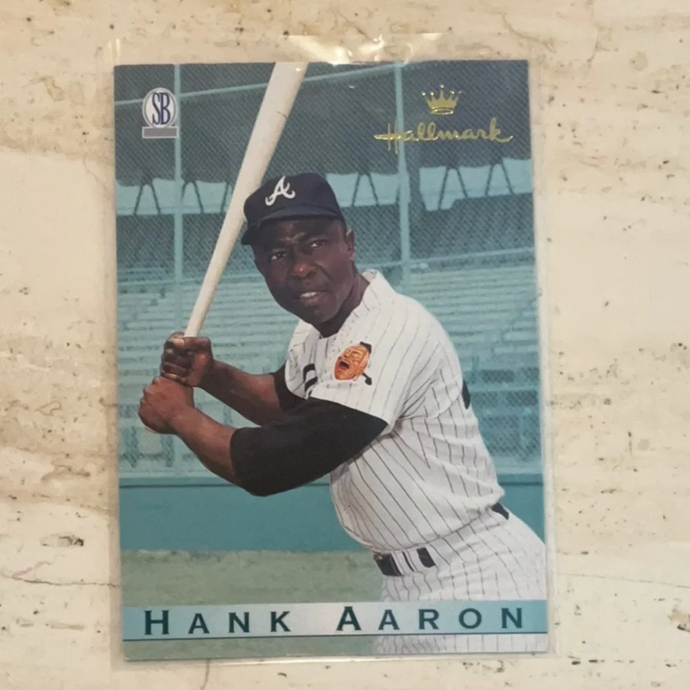 Hank Aaron Christmas Ornament 1997 & Card Hallmark Xmas Tree Baseball Ornaments